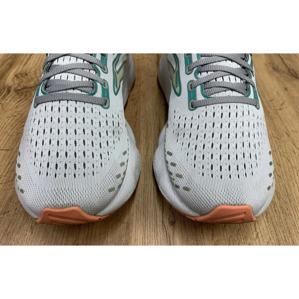 Brooks Glycerin 20 Womens Running Shoes White Aqua Coral Size 10.5 B 1203691B061